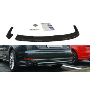 Maxton Design Heck Ansatz Flaps Diffusor für Audi A4 B9 S-Line schwarz Hochglanz