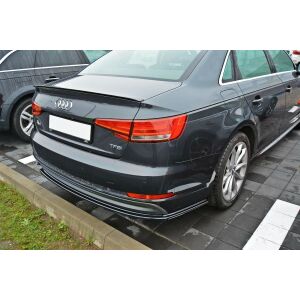 Maxton Design Heck Ansatz Flaps Diffusor für Audi A4 B9 S-Line schwarz Hochglanz