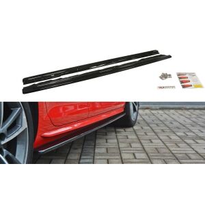 Maxton Design Seitenschweller Ansatz für Audi S4 / A4 S-Line B9 schwarz Hochglanz
