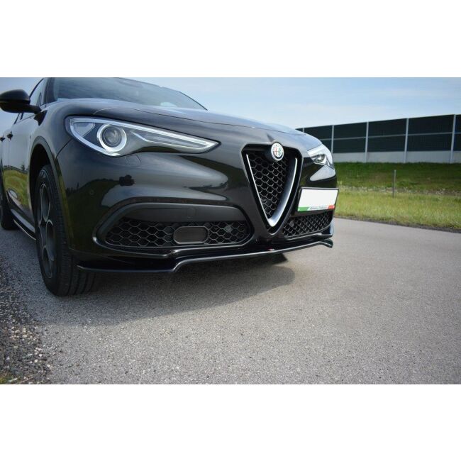 Maxton Design Front Ansatz V.1 / V1 für Alfa Romeo Stelvio schwarz Hochglanz