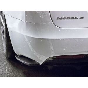 Maxton Design Heck Ansatz Flaps Diffusor für Tesla Model S Facelift schwarz Hochglanz