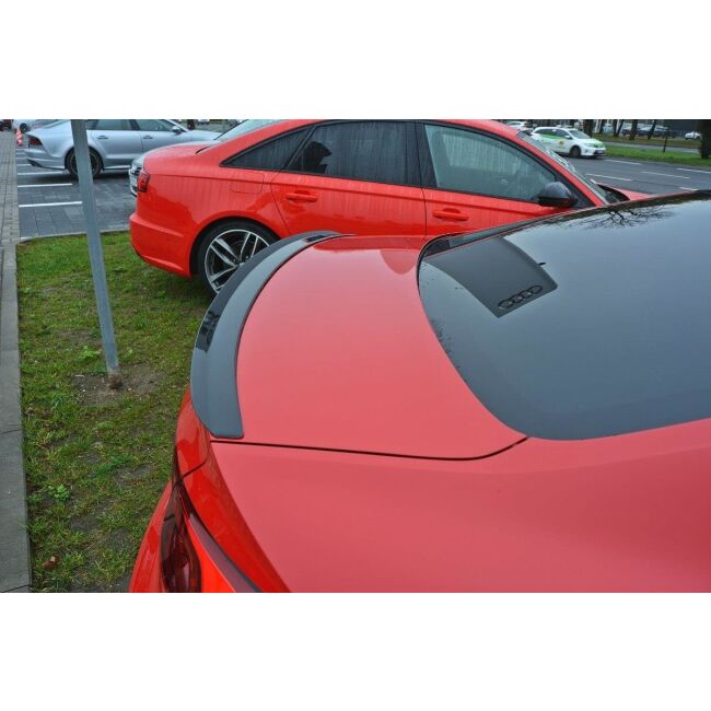 Maxton Design Spoiler CAP für Audi A5 S-Line F5 Coupe schwarz Hochglanz