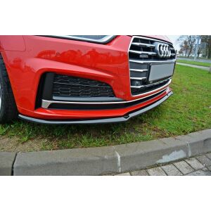 Maxton Design Front Ansatz V.2 / V2 für Audi A5 F5 S-Line schwarz Hochglanz
