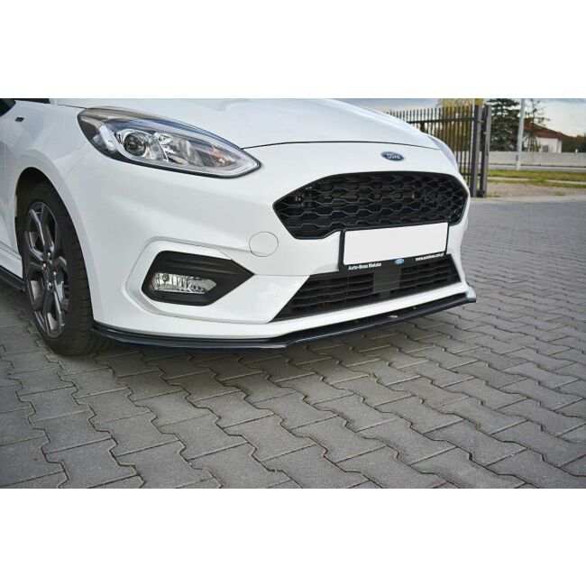 Maxton Design Front Ansatz V.2 / V2 für Ford Fiesta Mk8 ST / ST-Line schwarz Hochglanz