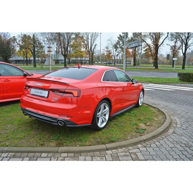 Maxton Design Seitenschweller Ansatz für Audi S5 / A5 S-Line F5 Coupe schwarz Hochglanz