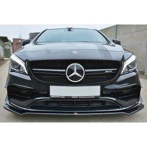 Maxton Design Front Ansatz V.2 / V2 für Mercedes CLA A45 AMG C117 Facelift schwarz Hochglanz