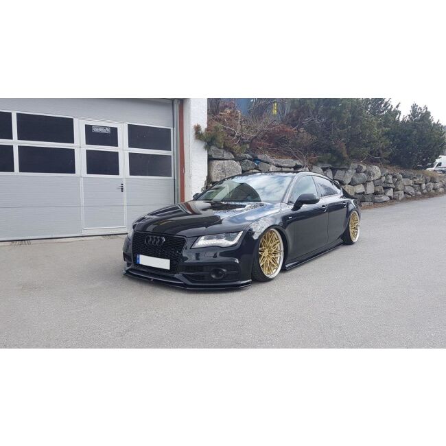 Maxton Design Front Ansatz V.1 / V1 für Audi A7 Mk1 S-Line schwarz Hochglanz