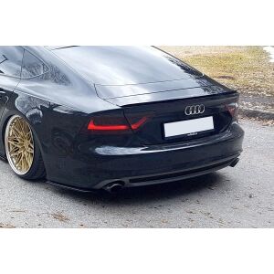 Maxton Design Heck Ansatz Flaps Diffusor für Audi A7 Mk1 S-Line schwarz Hochglanz