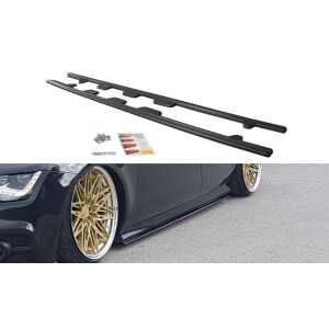 Maxton Design Seitenschweller Ansatz für Audi S7 / A7 S-Line C7 schwarz Hochglanz