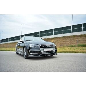 Maxton Design Front Ansatz für  V.1 / V1 Audi S3 / A3 S-Line 8V FL  schwarz Hochglanz