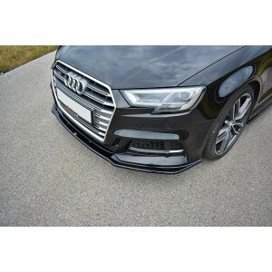 Maxton Design Front Ansatz für  V.1 / V1 Audi S3 / A3 S-Line 8V FL  schwarz Hochglanz