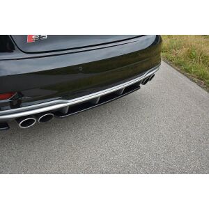 Maxton Design Mittlerer Heckdiffusor Ansatz für Audi S3 8V FL Hatchback / Sportback / Limousine schwarz Hochglanz