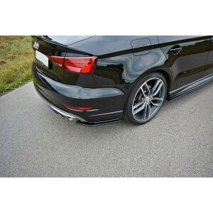 Maxton Design Heck Ansatz Flaps Diffusor für Audi S3 / A3 S-Line 8V FL Limousine schwarz Hochglanz