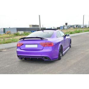 Maxton Design Heck Ansatz Flaps Diffusor für Audi RS5 Mk1 8T Facelift schwarz Hochglanz