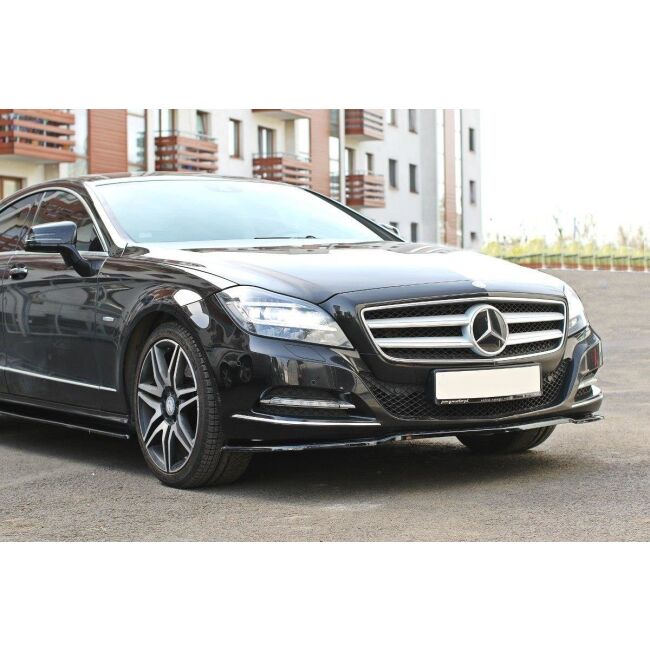 Maxton Design Front Ansatz V.1 / V1 für Mercedes CLS C218 schwarz Hochglanz