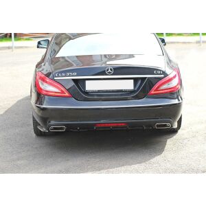 Maxton Design Heck Ansatz Flaps Diffusor für Mercedes CLS C218 schwarz Hochglanz