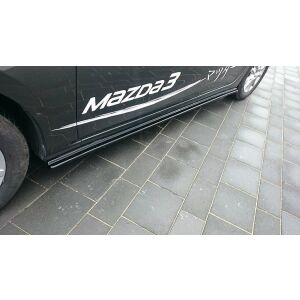 Maxton Design Seitenschweller Ansatz für Mazda 3 BN (Mk3) Facelift schwarz Hochglanz
