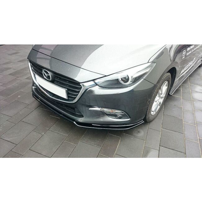 Maxton Design Front Ansatz für V.1 / V1 Mazda 3 BN (Mk3) Facelift schwarz Hochglanz