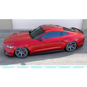 Maxton Design Seitenschweller Ansatz für Ford Mustang Mk6 schwarz Hochglanz