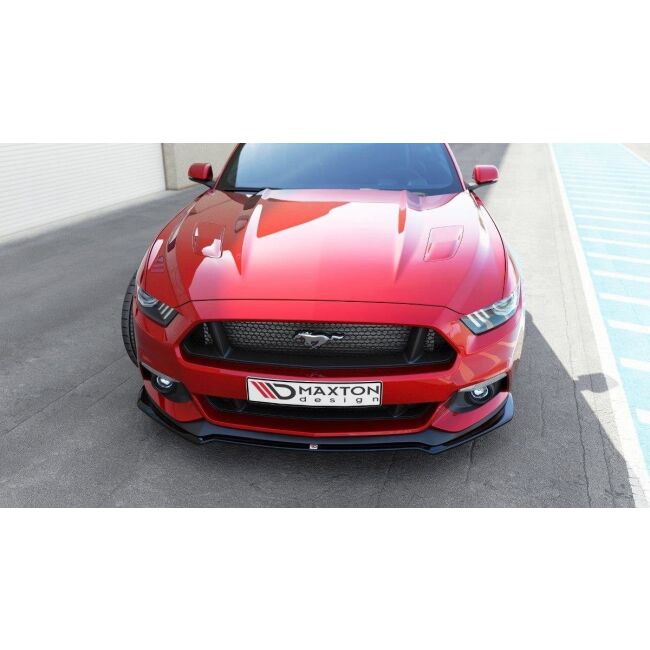 Maxton Design Front Ansatz für Ford Mustang Mk6 schwarz Hochglanz