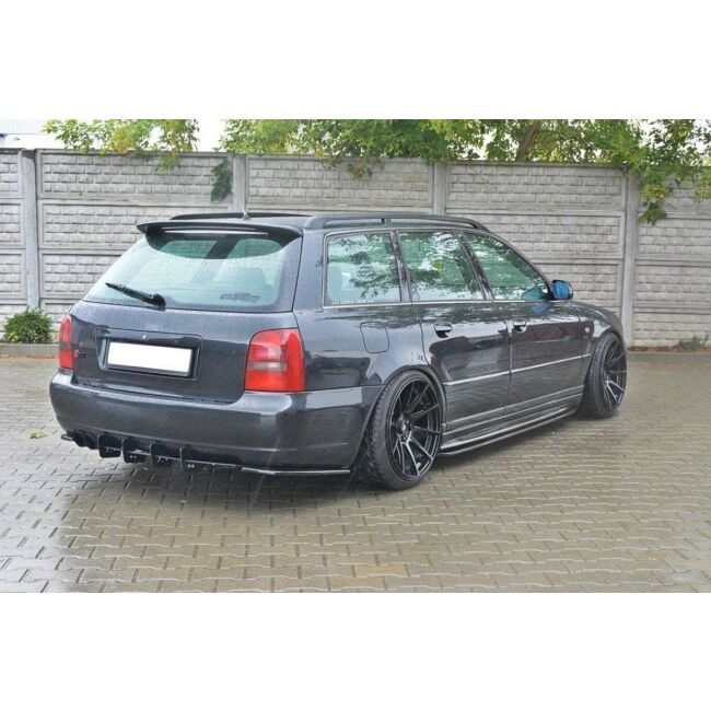Maxton Design Heck Ansatz Flaps Diffusor für AUDI S4 B5 Avant schwarz Hochglanz