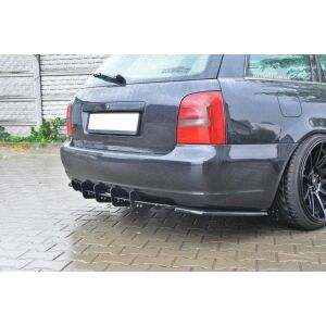 Maxton Design Heck Ansatz Flaps Diffusor für AUDI S4 B5 Avant schwarz Hochglanz