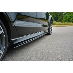 Maxton Design Seitenschweller Ansatz für V.1 / V1 für Audi S3 / A3 S-Line 8V / 8V FL Limousine schwarz Hochglanz