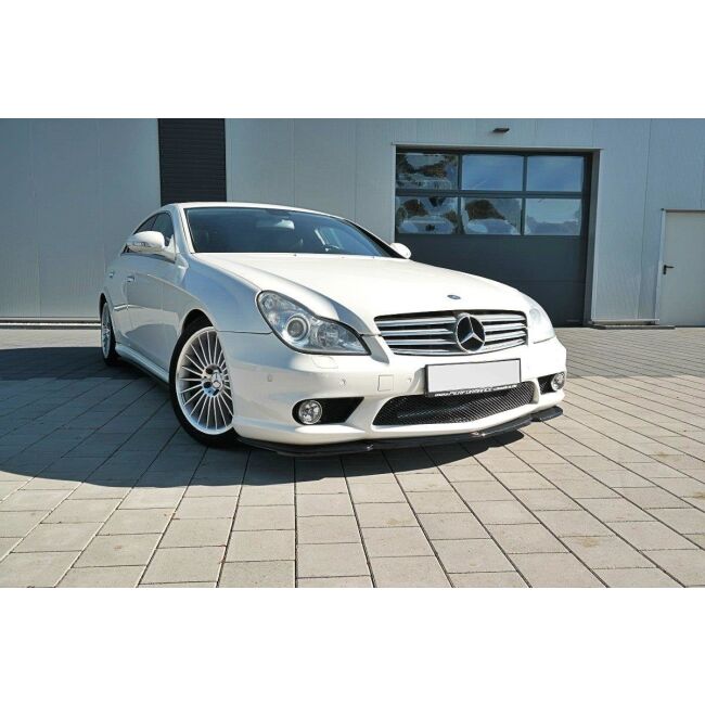 Maxton Design Front Ansatz V.1 / V1 für Mercedes CLS C219 55AMG schwarz Hochglanz