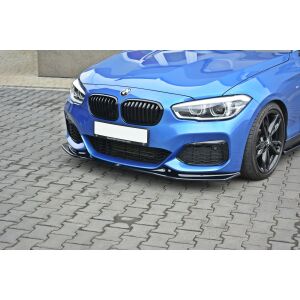 Maxton Design Front Ansatz V.3 / V3 für  BMW 1er F20/F21 M-Power schwarz Hochglanz