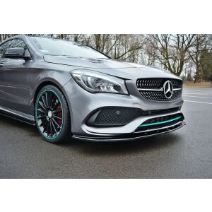 Maxton Design Front Ansatz V.1 / V1 für Mercedes CLA C117 AMG-LINE FACELIFT schwarz Hochglanz