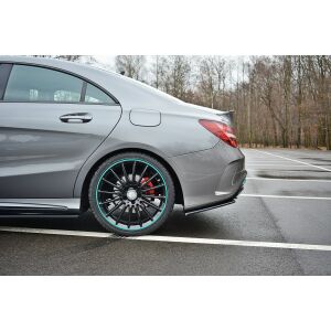 Maxton Design Heck Ansatz Flaps Diffusor für Mercedes CLA C117 AMG-LINE FACELIFT schwarz Hochglanz