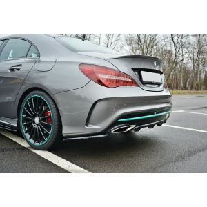 Maxton Design Heckdiffusor Ansatz für Mercedes CLA C117 AMG-LINE FACELIFT  schwarz Hochglanz