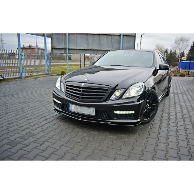 Maxton Design Front Ansatz V.1 / V1 für Mercedes E63 AMG W212  schwarz Hochglanz