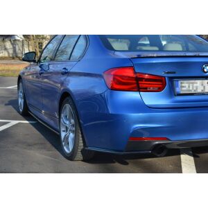 Maxton Design Heck Ansatz Flaps Diffusor für BMW 3er F30 PHASE-II SEDAN M-SPORT schwarz Hochglanz