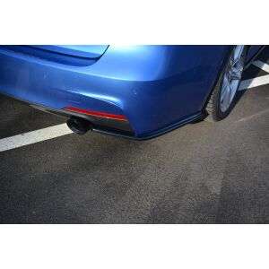 Maxton Design Heck Ansatz Flaps Diffusor für BMW 3er F30 PHASE-II SEDAN M-SPORT schwarz Hochglanz