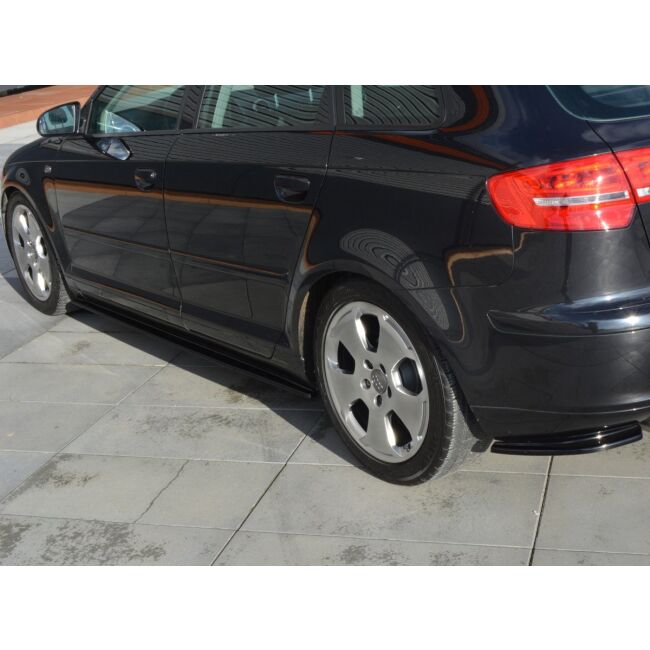 Maxton Design Seitenschweller Ansatz für Audi A3 Sportback 8P / 8P Facelift schwarz Hochglanz