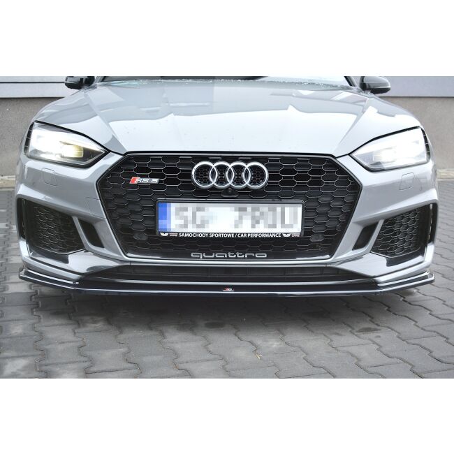 Maxton Design Front Ansatz V.2 / V2 für Audi RS5 F5 Coupe / Sportback schwarz Hochglanz