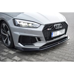 Maxton Design Front Ansatz V.2 / V2 für Audi RS5 F5 Coupe / Sportback schwarz Hochglanz