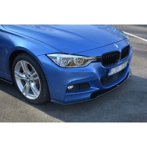 Maxton Design Front Ansatz für BMW 3er F30 FL SEDAN M-SPORT schwarz Hochglanz