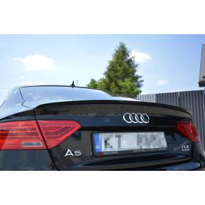 Maxton Design Spoiler CAP für AUDI A5 SPORTBACK S-LINE MK1 FACELIFT 8T  schwarz Hochglanz