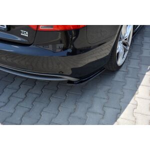 Maxton Design Heck Ansatz Flaps Diffusor für Audi A5 S-Line 8T FL Sportback  schwarz Hochglanz