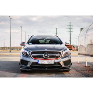 Maxton Design Front Ansatz für Mercedes GLA 45 AMG SUV (X156) vor Facelift schwarz Hochglanz
