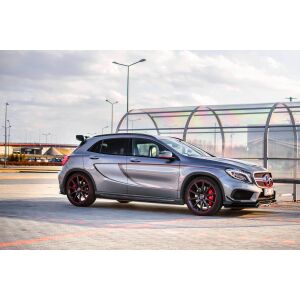Maxton Design Seitenschweller Ansatz für Mercedes GLA 45 AMG SUV (X156) vor Facelift schwarz Hochglanz