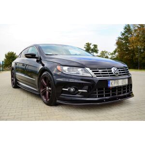 Maxton Design Front Ansatz für VOLKSWAGEN CC R-LINE schwarz Hochglanz