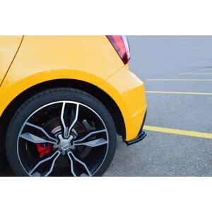 Maxton Design Heck Ansatz Flaps Diffusor für Audi S1 8X schwarz Hochglanz