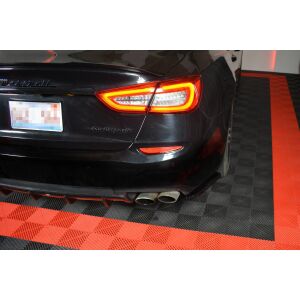 Maxton Design Heck Ansatz Flaps Diffusor für MASERATI QUATTROPORTE MK.6 vor Facelift schwarz Hochglanz