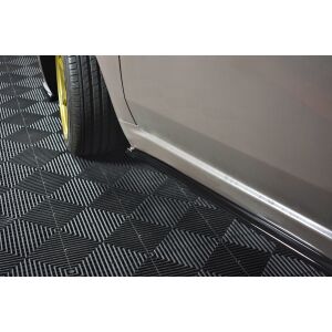 Maxton Design Seitenschweller Ansatz für FIAT 500 HATCHBACK vor Facelift schwarz Hochglanz