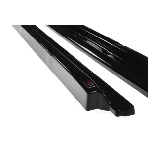 Maxton Design Seitenschweller Ansatz für FIAT 500 HATCHBACK vor Facelift schwarz Hochglanz