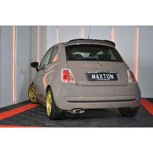 Maxton Design Heck Ansatz Flaps Diffusor für FIAT 500 HATCHBACK vor Facelift schwarz Hochglanz