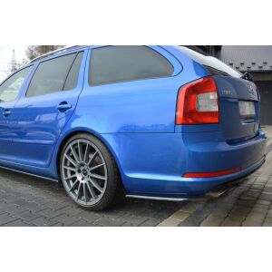 Maxton Design Heck Ansatz Flaps Diffusor für Skoda Octavia RS Mk2 / Mk2 FL Limousine / Combi schwarz Hochglanz